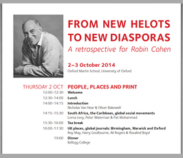 "FROM NEW HELOTS TO NEW DIASPORAS: A retrospective for Robin Cohen" 