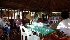 Members in Cavite welcome Macrina, one of the members in Barcelona.