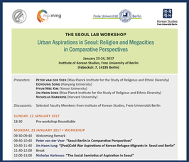 The Seoul Lab Workshop "Urban Aspirations in Seoul: Religion and Megacities in Comparative Perspectives" 