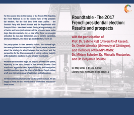 "The 2017 French presidential election: Results and prospects" 