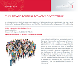 "The Law and Political Economy of Citizenship" 