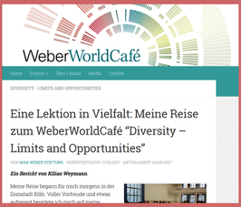 "WeberWorldCafé “Diversity – Limits and Opportunities" 