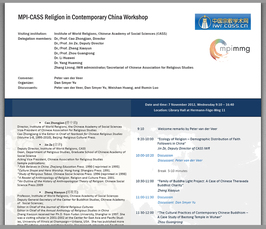 "Religion in Contemporary China Workshop" 