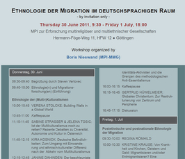 "Ethnologie der Migration im deutschsprachigen Raum" 