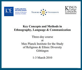 "Key Concepts and Methods in Ethnography, Language & Communication" 