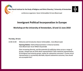 "Immigrant Political Incorporation in Europe" 