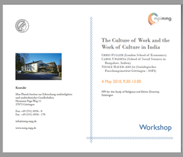 "The Culture of Work and the Work of Culture in India" 