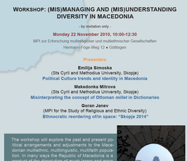 "(Mis)managing and (mis)understanding diversity in Macedonia" "(Mis)managing and (mis)understanding diversity in Macedonia"
