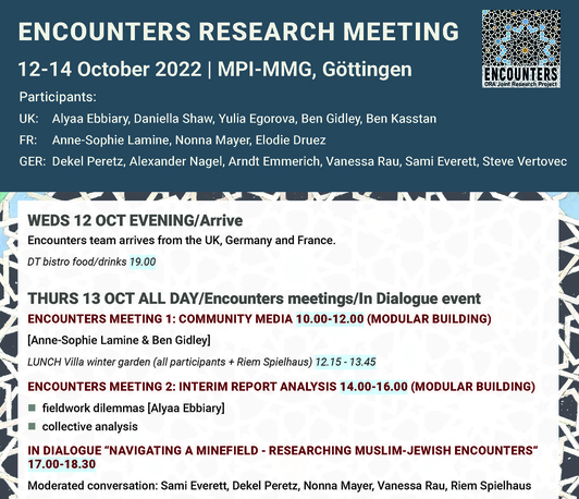ENCOUNTERS RESEARCH MEETING